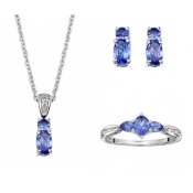 tanzanite necklace, ring & earring set