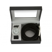 time design men's white dial watch