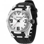 police men's silver coloured dial watch