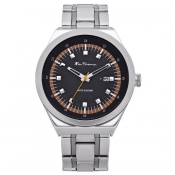 ben sherman men's black / orange dial watch