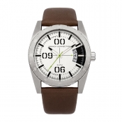 french connection man's white dial watch
